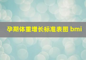 孕期体重增长标准表图 bmi